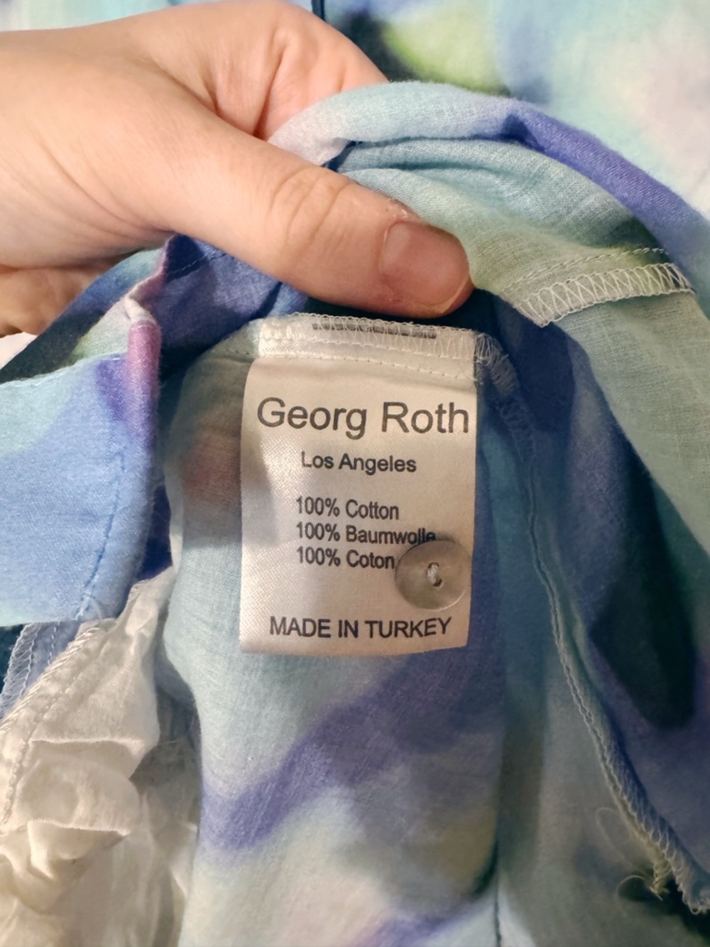 Georg Roth Abstract Print Button-Up Shirt Dress SZ L - Picture 4 of 5